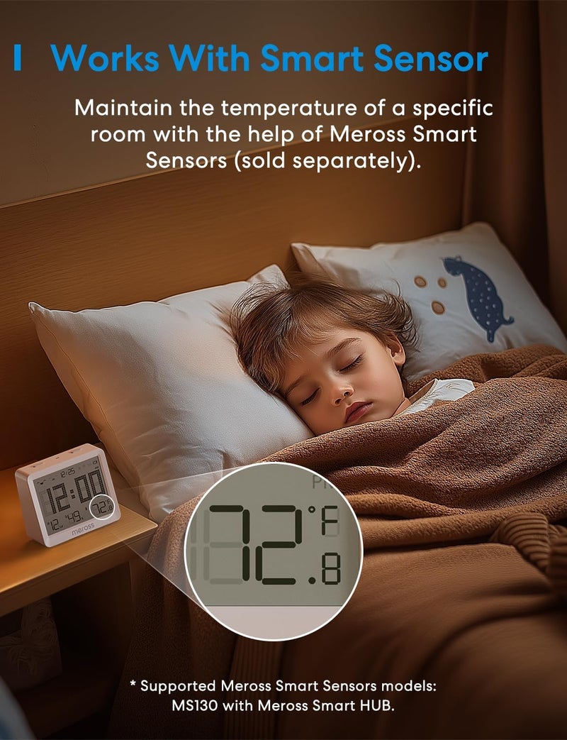 meross Smart Thermostat for Home, WiFi Thermostat Works with Matter, Alexa, Apple Home, Google Assistant, App & Voice Control, 7x24h Scheduling, Energy Saving, C-Wire Required - Image 5